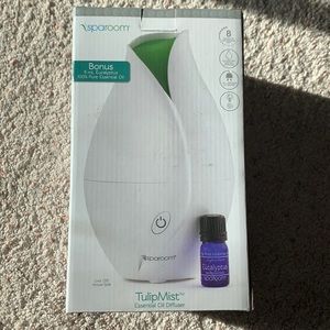 Spa room oil diffuser with eucalyptus oil